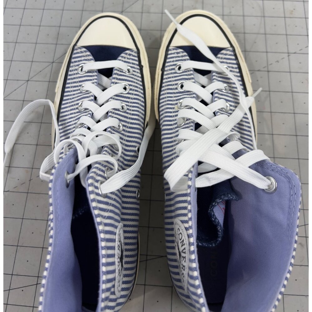Converse Men's Chuck  Taylor 70 Hi Hickory Stripe Sneakers Blue Ticking Sz. 8.5 - Picture 4 of 12